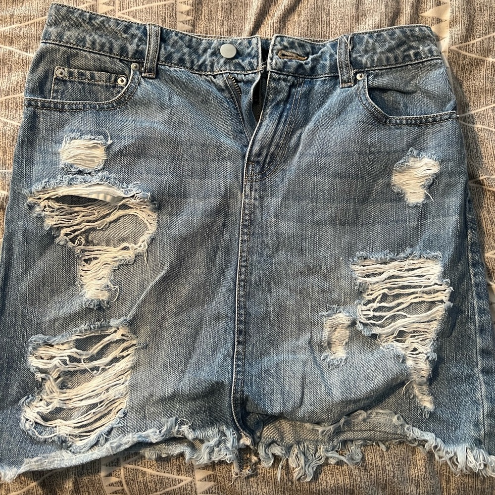 Forever 21 High Rise Denim Mini Skirt